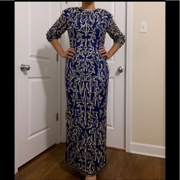 Vintage Long Silk Dress - Picture 2 of 7